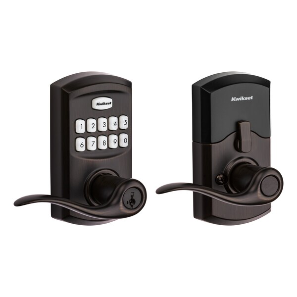 Smartcode Keypad Electronic , Tustin Lever SmartKey , 6AL Latch, RCS Strike Venetian Bronze Finish